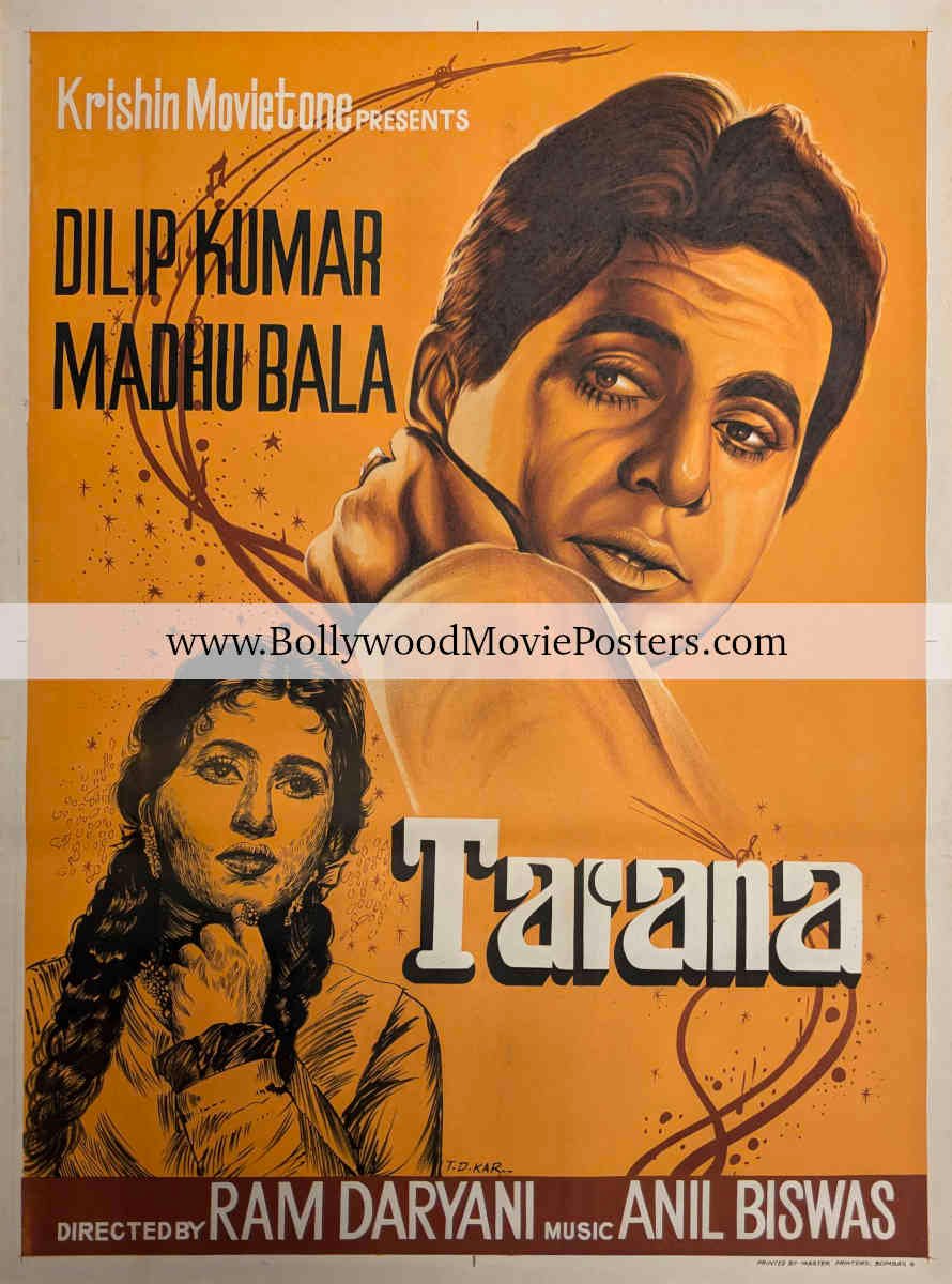 Tarana movie poster: Dilip Kumar Madhubala Bollywood film