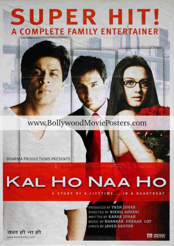 Kal Ho Naa Ho poster for sale KHNH Shah Rukh