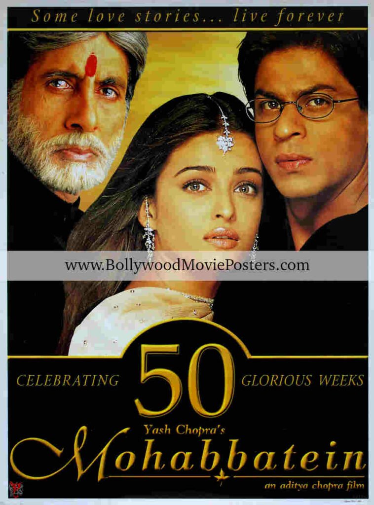 Mohabbatein movie poster SRK Shahrukh Khan Amitabh film