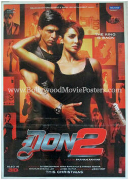 Don 2 movie poster for sale: Buy original Shah Rukh Khan posters online