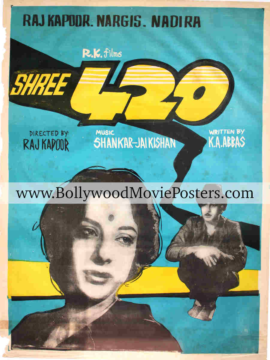 Shree 420 poster for sale: Raj Kapoor 1955 movie