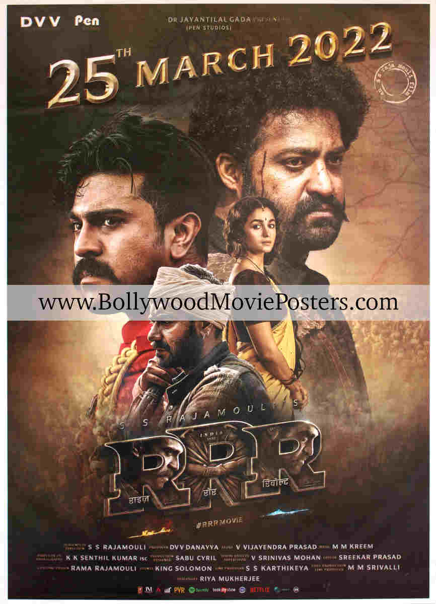 RRR poster for sale online! Buy rare original 2022 Telugu movie poster