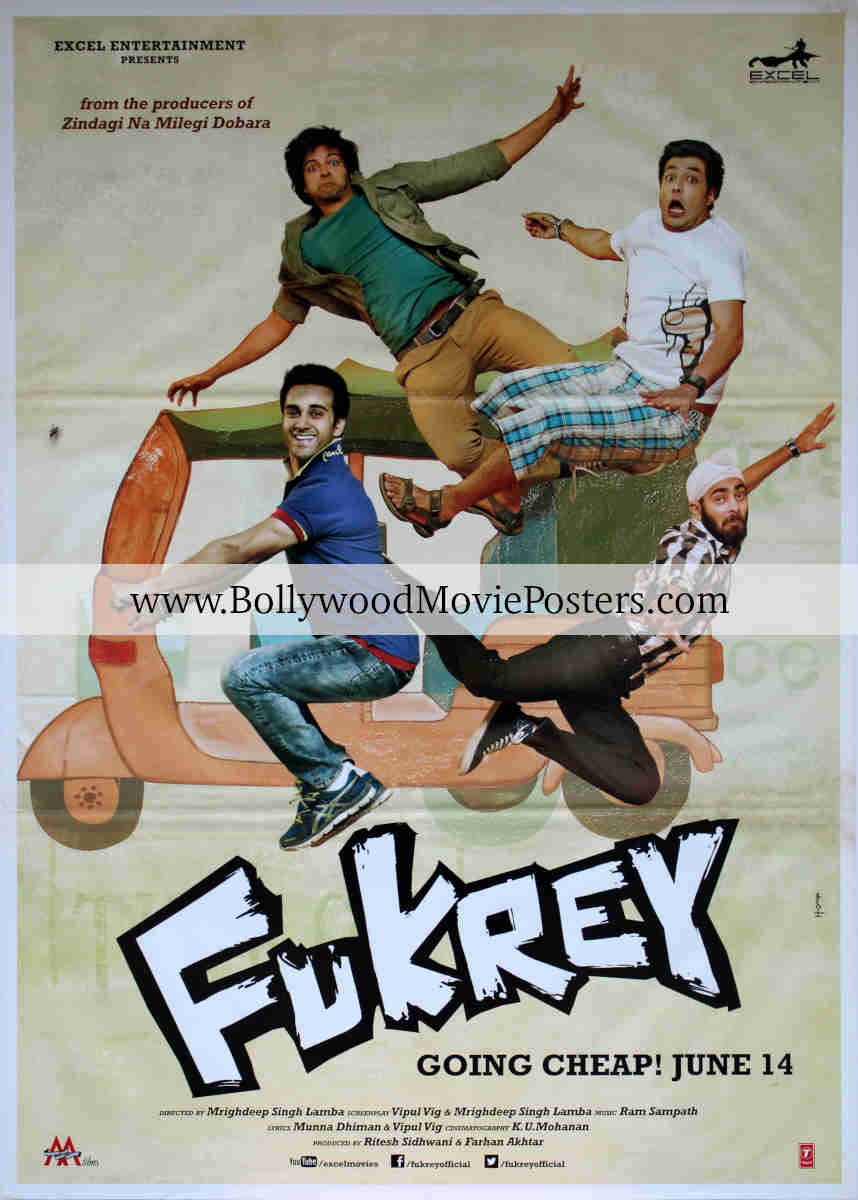 Fukrey poster for sale: Hindi comedy original HD Bollywood movie poster