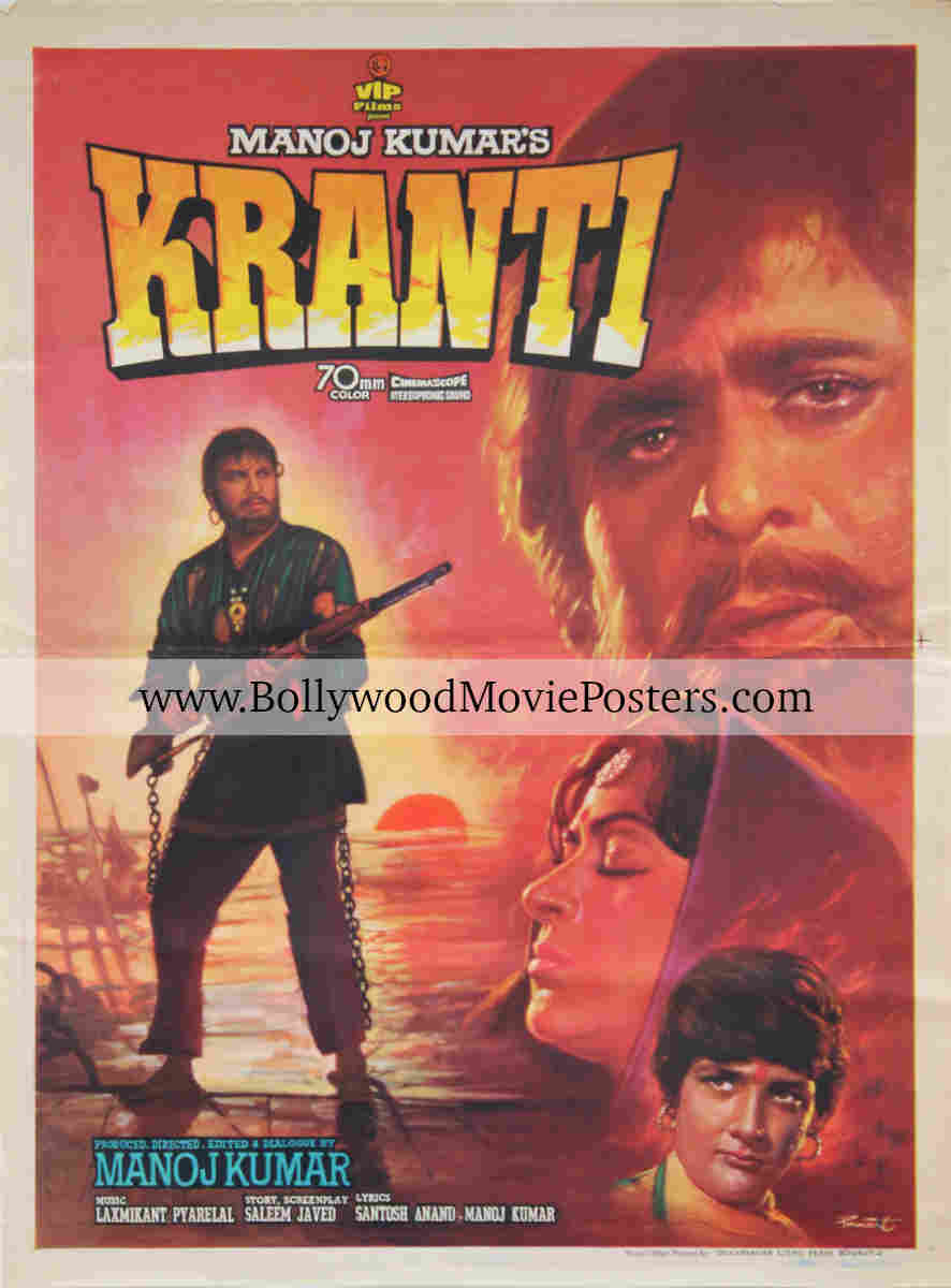Classic hand drawn movie posters for sale: Buy Kranti old vintage poster