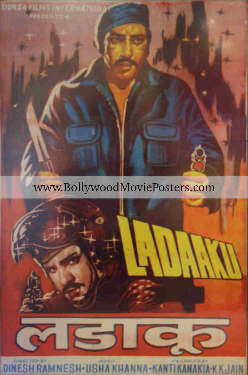 Ladaaku poster for sale: Amjad Khan old Bollywood poster