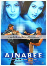 Ajnabee 2001 poster: Akshay Kumar Bobby Deol movie poster