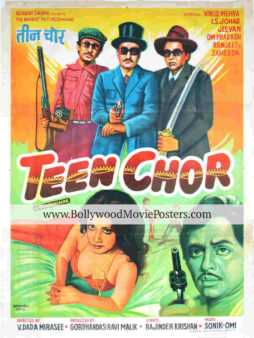 Bollywood movies posters online: Teen Chor (1973)