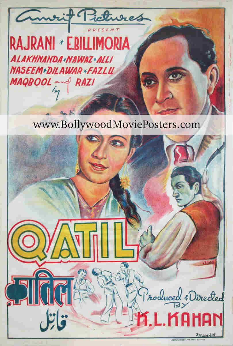Lithograph movie posters for sale: Qatil 1944 film