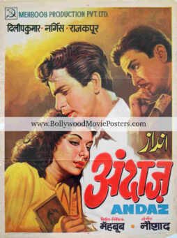 Raj Kapoor movie poster for sale: Andaz 1949 Dilip Kumar