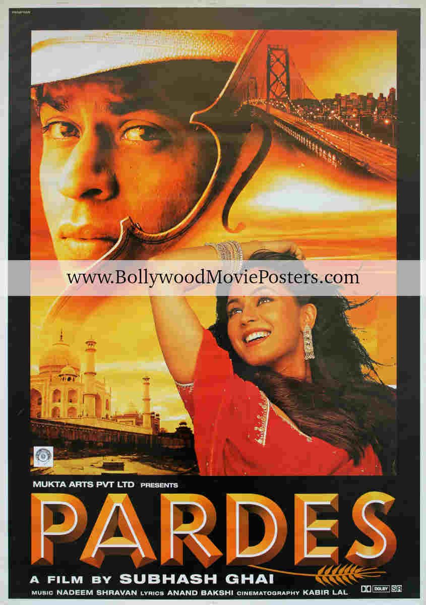Pardes film poster: Shah Rukh Khan SRK old Bollywood movie