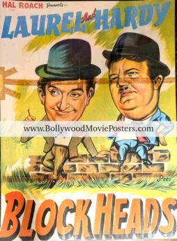 Laurel and Hardy movie posters: Original Block-Heads 1938