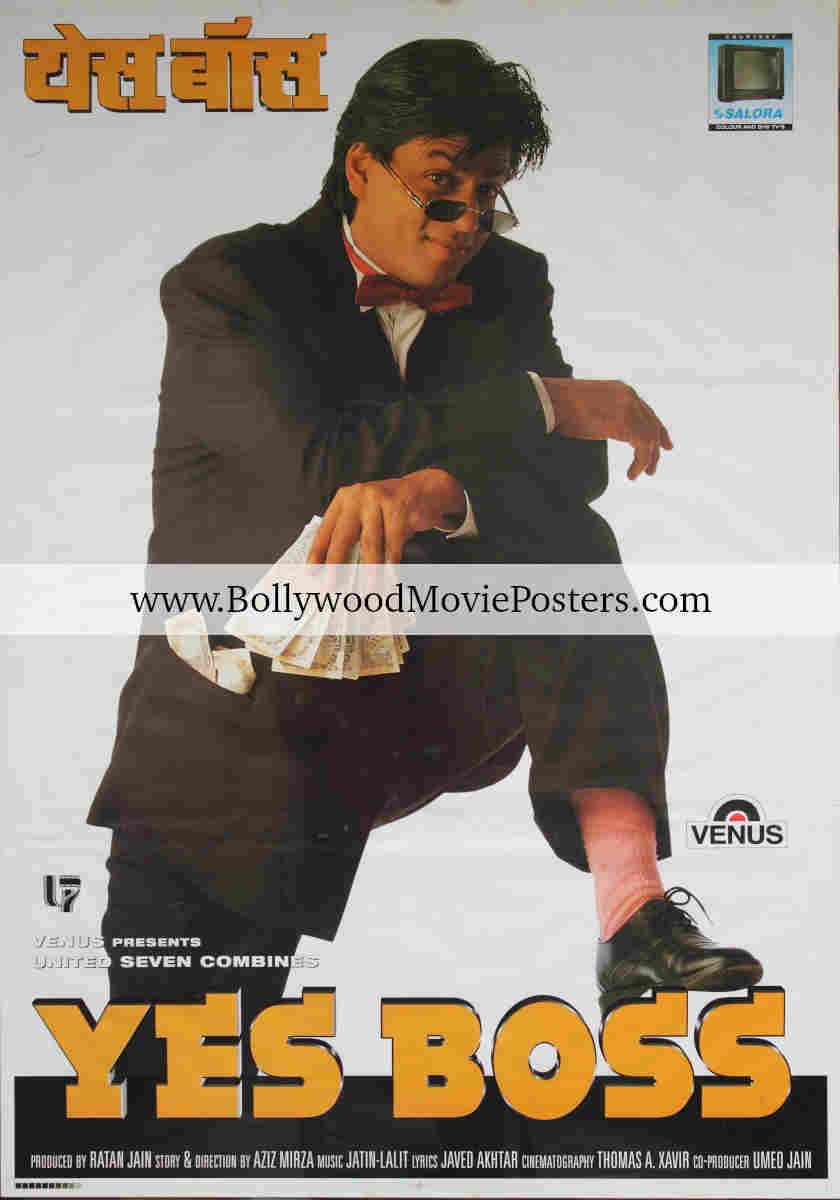 Yes Boss movie poster: Shah Rukh Khan 1997 Bollywood film