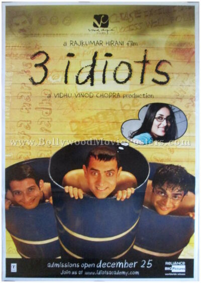 3 Idiots movie poster Aamir Khan