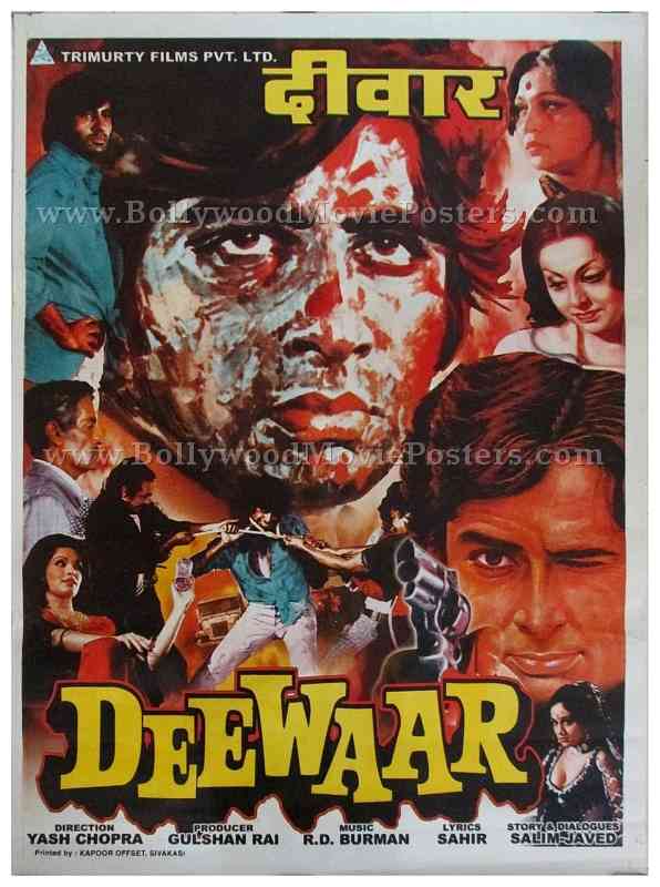 Deewaar Amitabh Mere Paas Maa Hai original hand painted Bollywood movie posters