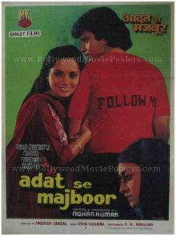 Aadat Se Majboor 1982 Mithun Chakraborty old bollywood movie posters for sale
