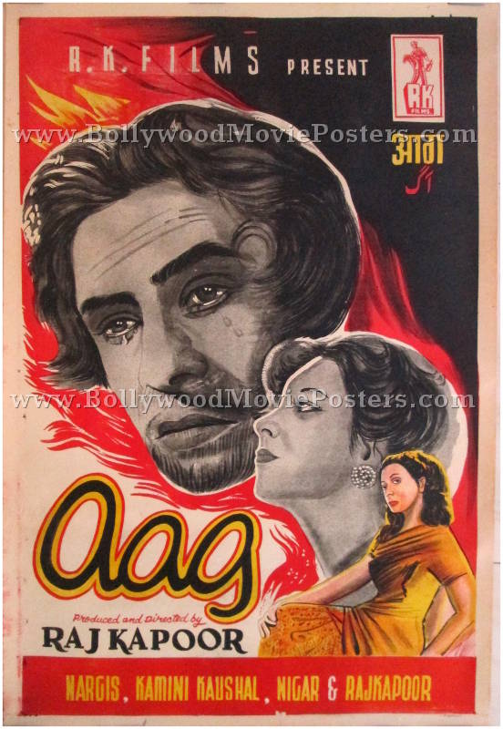 Aag Raj Kapoor Nargis movie film posters
