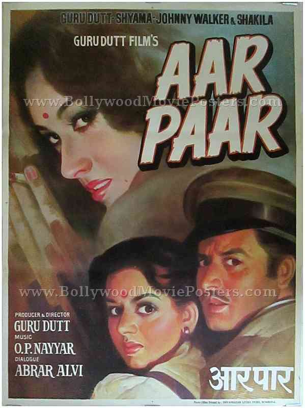 Aar Paar 1954 old Guru Dutt Bollywood movie posters for sale