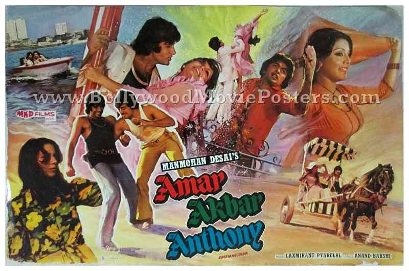 Amar Akbar Anthony old vintage Bollywood Amitabh movie posters for sale