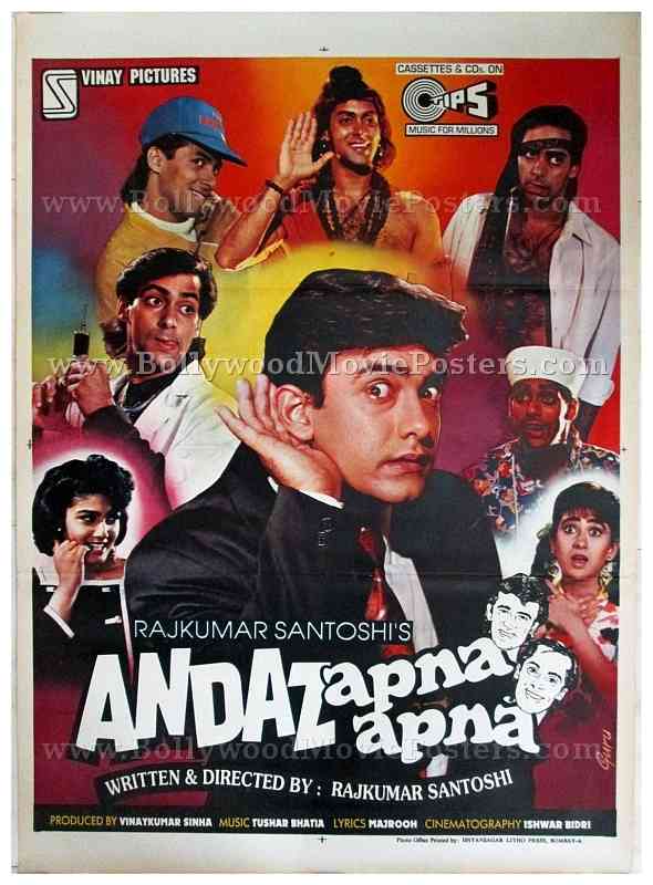 Andaz Apna Apna   Bollywood Movie Posters Vintage Classic & Indian Films