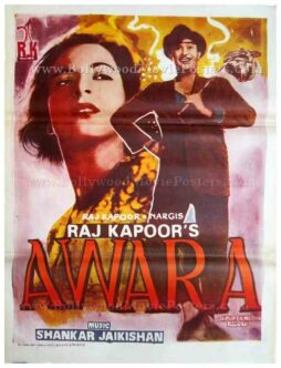 Awara Raj Kapoor Nargis old hand painted vintage Bollywood movie posters for sale