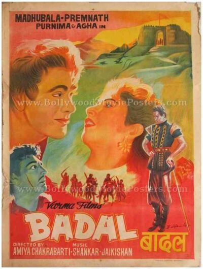 Badal 1951 hand painted Bollywood madhubala posters online