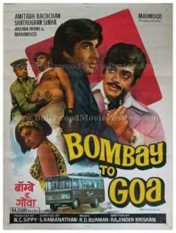 Bombay to Goa old Amitabh hand painted vintage Bollywood movie posters for sale