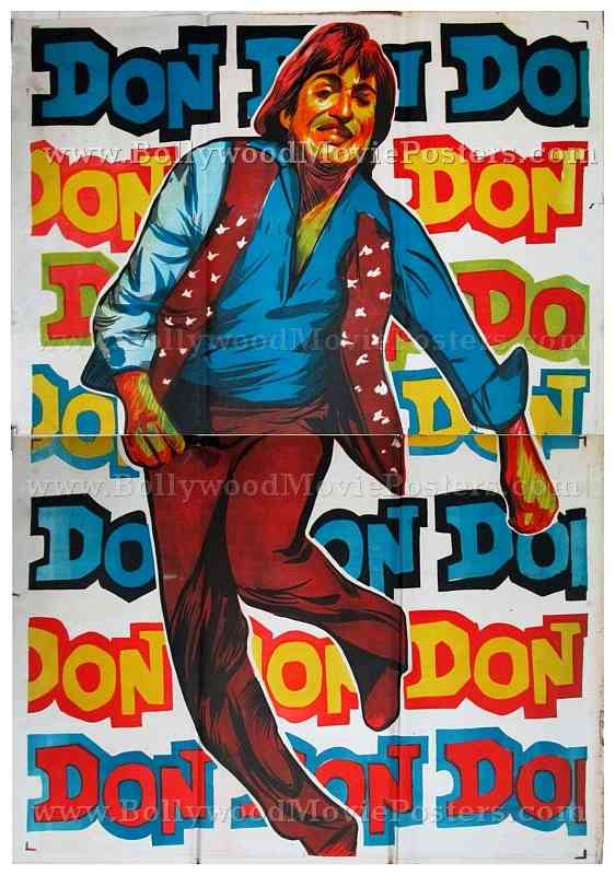 Don 1978 Amitabh Bachchan old vintage original hand painted Bollywood movie posters for sale