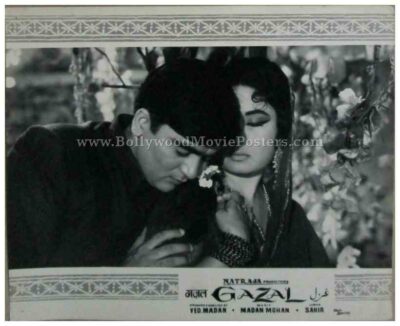 Gazal 1964 Meena Kumari Sunil Dutt old bollywood movie black and white pictures photos stills lobby cards