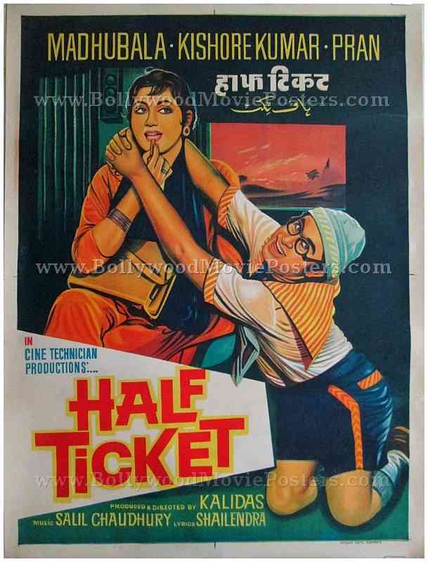 Half Ticket 1962 madhubala kishore kumar posters online for sale