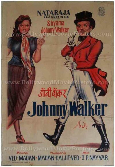 Johnny Walker 1957 Shyama Tony Walker Indian funny Hindi comedy movies posters