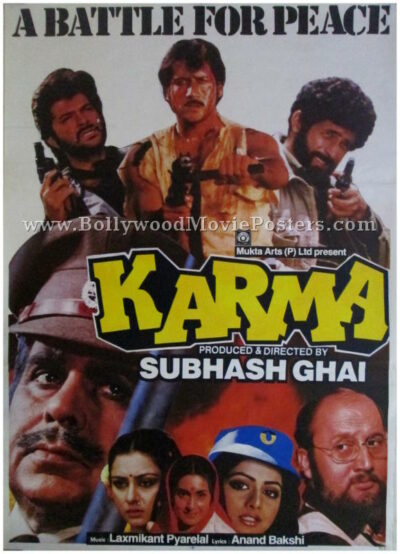 Karma 1986 Dilip Kumar buy old bollywood movie posters online
