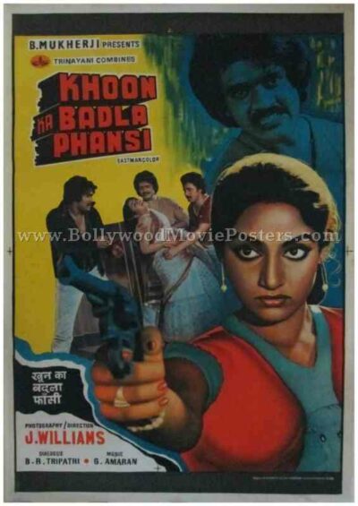Khoon Ka Badla Phansi 1986 old vintage bollywood posters for sale online usa