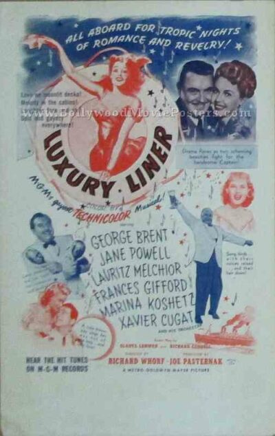 Luxury Liner 1948 old vintage movie handbills for sale online in US, UK, Mumbai, India