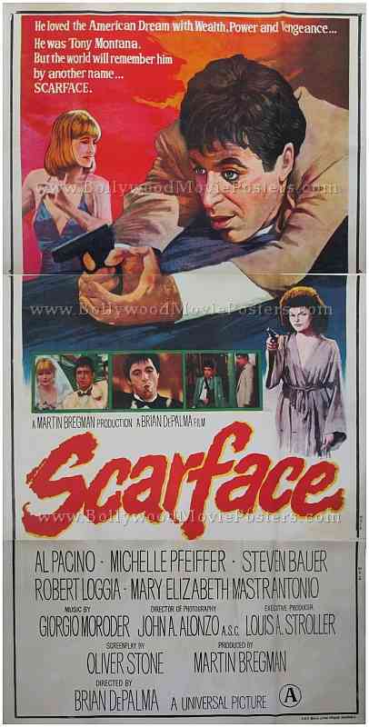 Original Scarface Tony Montana Al Pacino hand painted movie canvas wall sized posters for sale