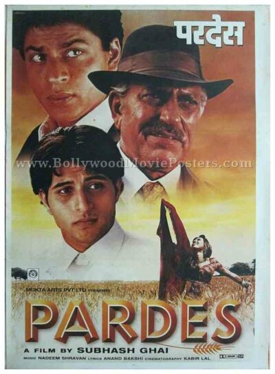 Pardes Subhash Ghai Shahrukh Khan old bollywood posters for sale