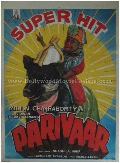 Parivaar 1987 Mithun Chakraborty old bollywood movie posters for sale