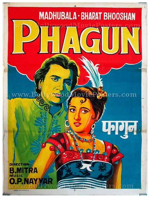 Phagun old Madhubala vintage hand painted Bollywood movie posters for sale