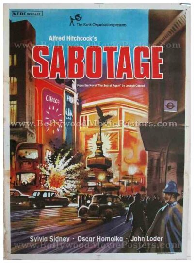 Sabotage original Alfred Hitchcock movie posters for sale