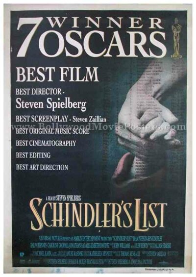 schindler's list 1993 Steven Spielberg movie poster