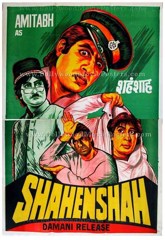 Shahenshah 1988 Amitabh Bachchan old hand painted Bollywood posters for sale