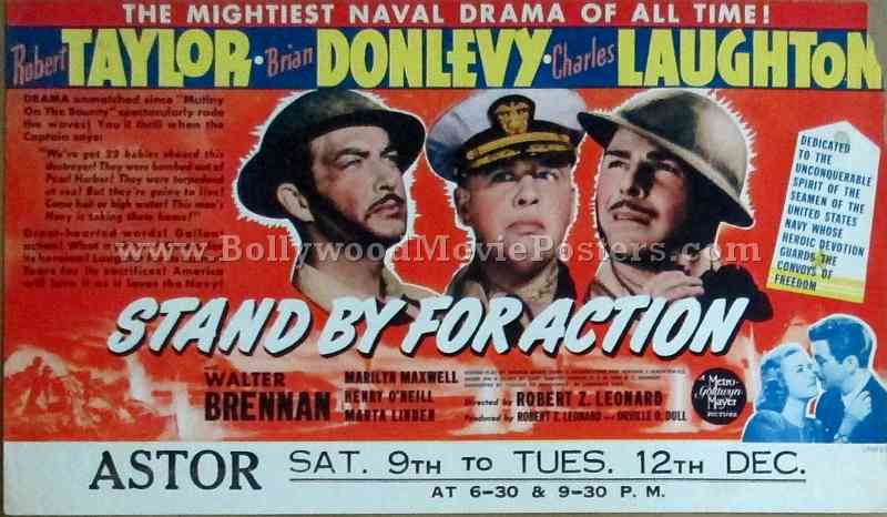 Stand By for Action 1942 old vintage movie handbills for sale online in US, UK, Mumbai, India